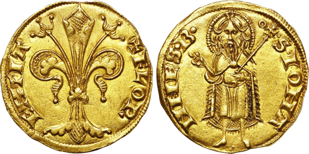 фото Золотой флорин Средневековья монета