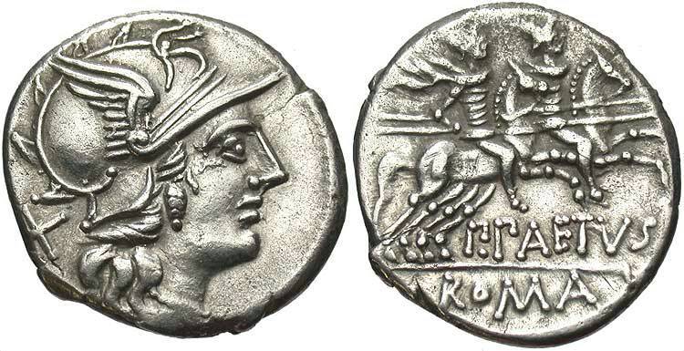фото Серебряный денарий Древнего Рима монета